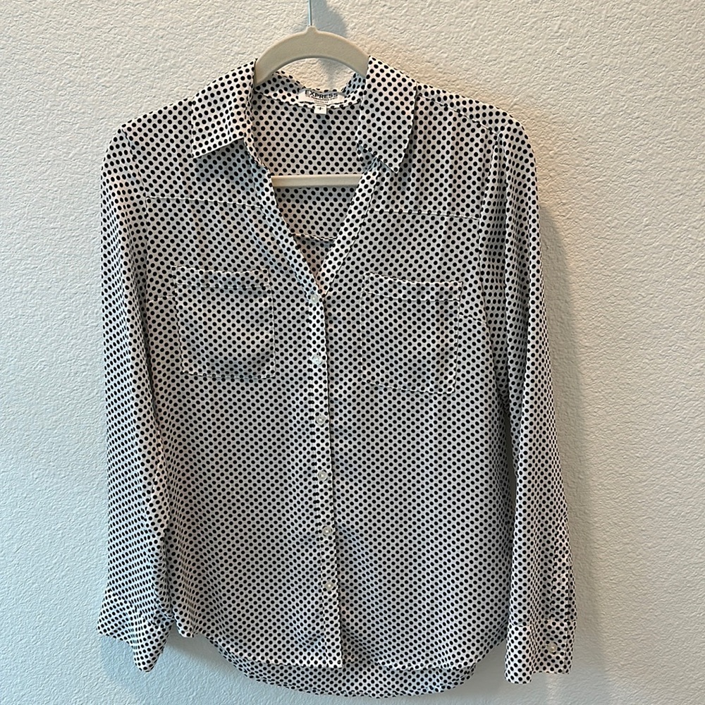 express the portofino shirt white and black dots